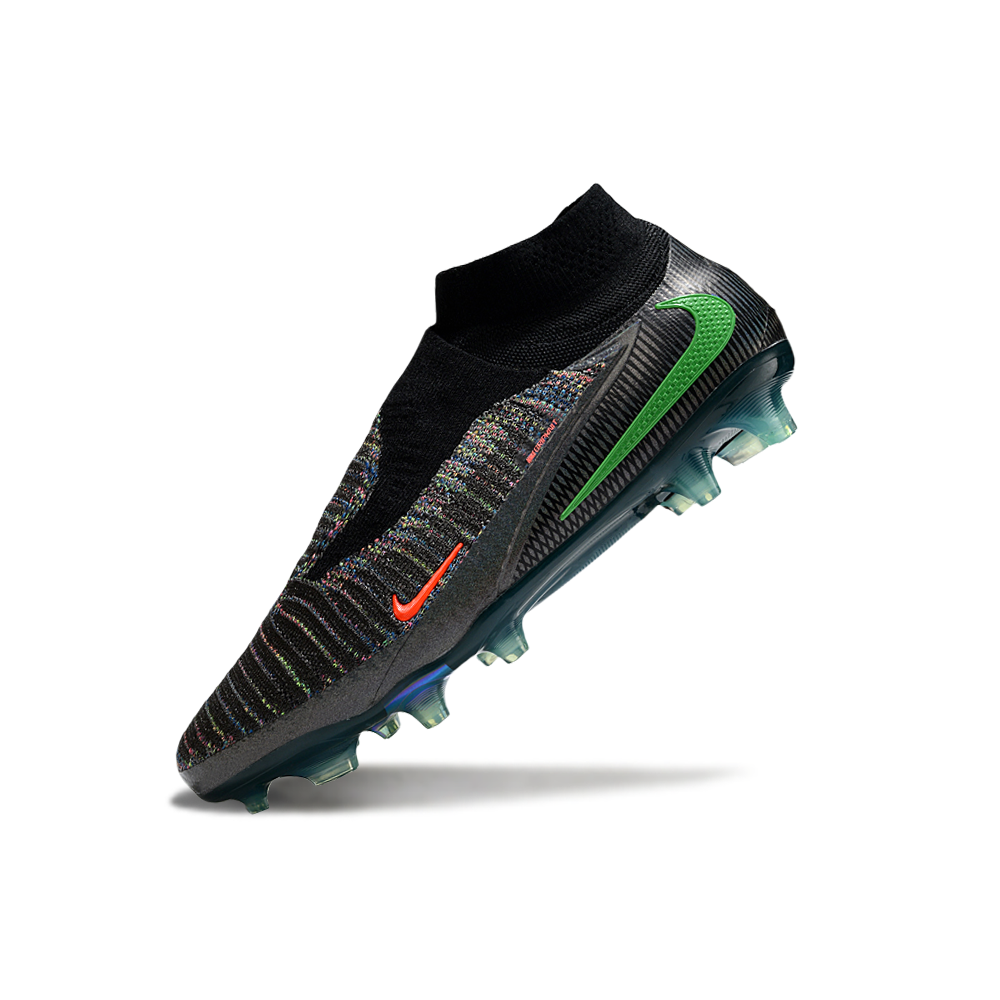 Chuteira Campo Nike Phantom GX 6 Elite FG Preto, Verde e Laranja