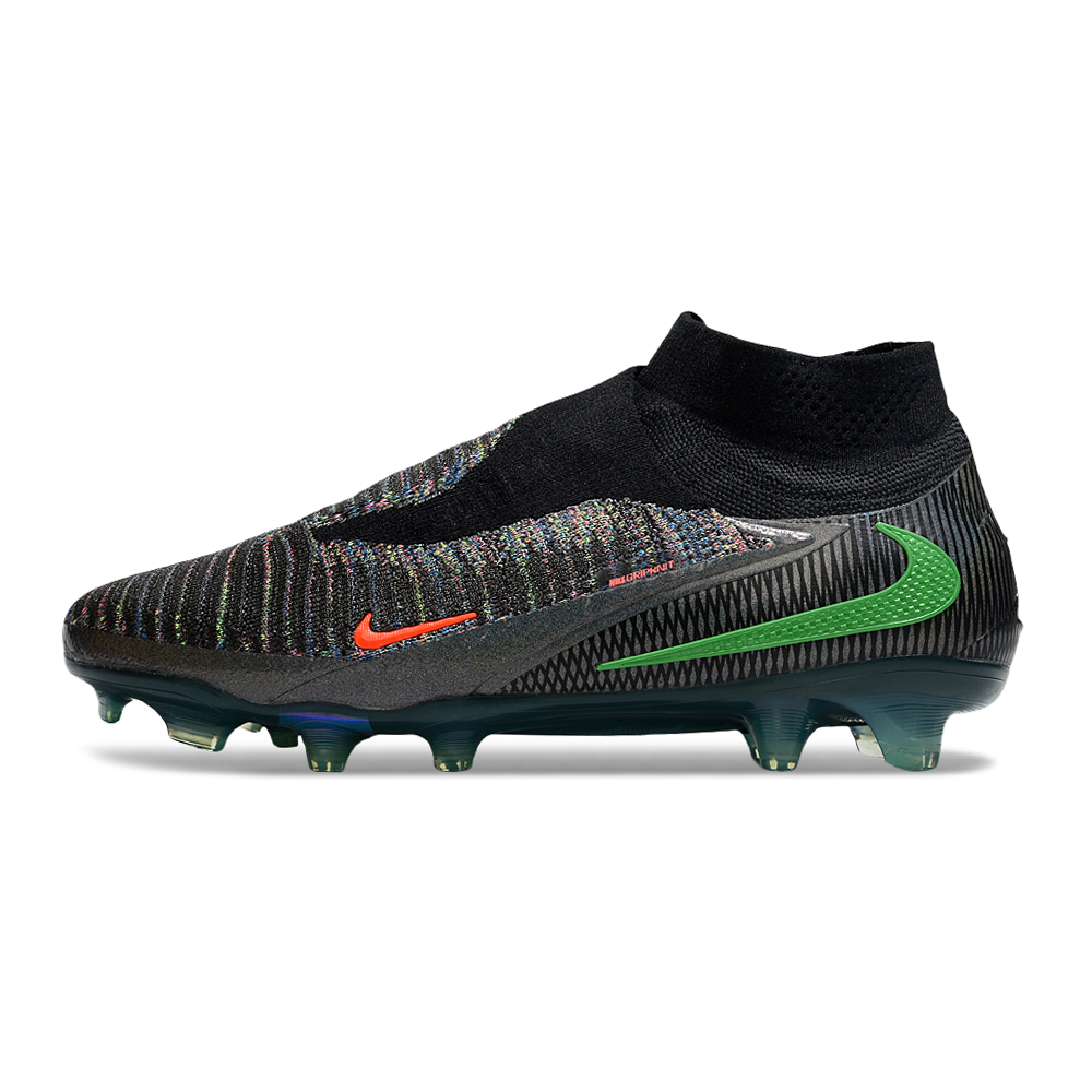 Chuteira Campo Nike Phantom GX 6 Elite FG Preto, Verde e Laranja