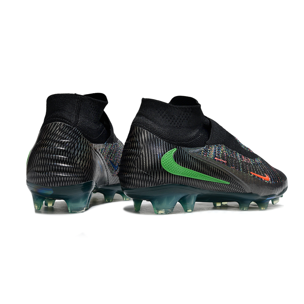 Chuteira Campo Nike Phantom GX 6 Elite FG Preto, Verde e Laranja
