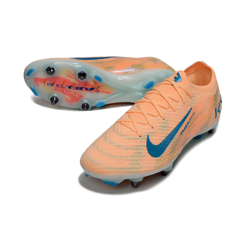 Chuteira Campo Nike Air Zoom Mercurial Vapor 16 Elite Trava Mista Rosa e Azul