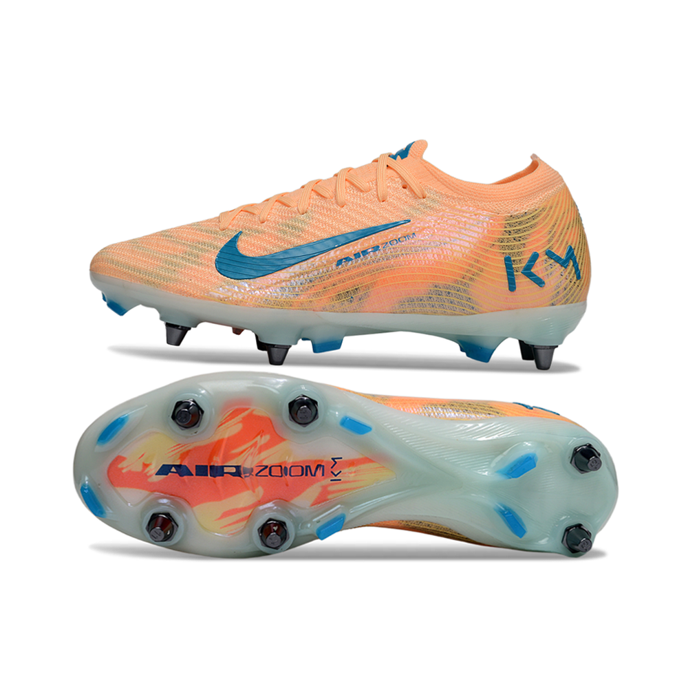 Chuteira Campo Nike Air Zoom Mercurial Vapor 16 Elite Trava Mista Rosa e Azul