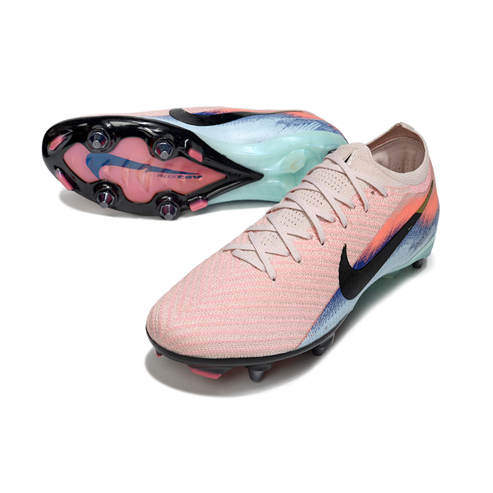 Chuteira Campo Nike Air Zoom Mercurial Vapor 16 Elite Trava Mista Rosa, Azul e Preto