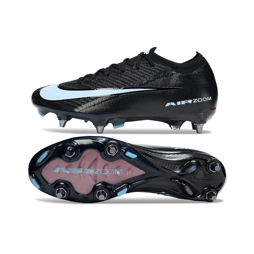 Chuteira Campo Nike Air Zoom Mercurial Vapor 16 Elite Trava Mista Preto e Azul
