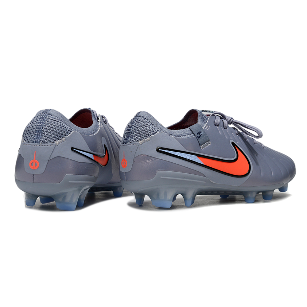 Chuteira Campo Nike Tiempo Legend 10 Elite FG Cinza e Laranja