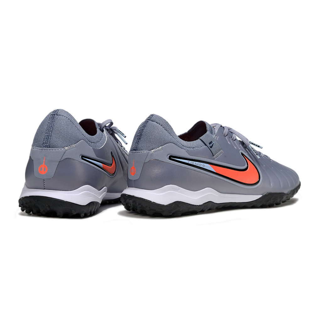 Chuteira Society Nike Tiempo Legend 10 Cinza e Laranja