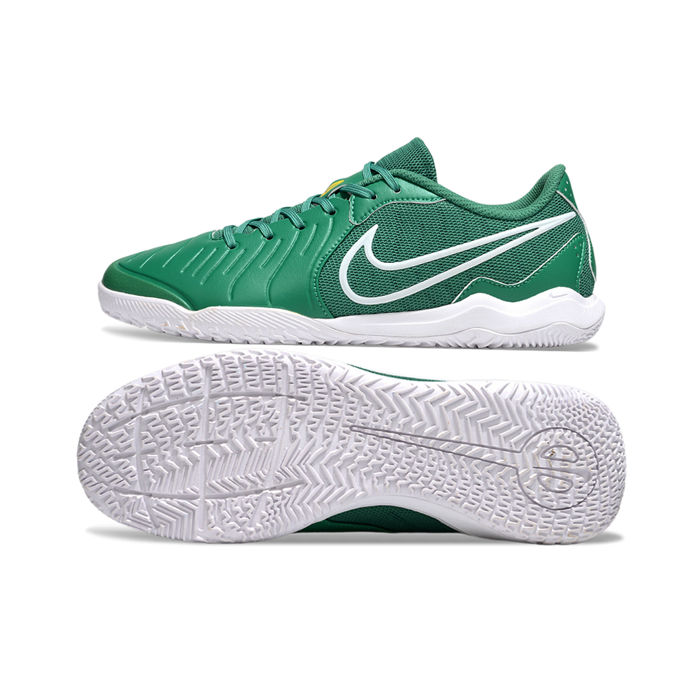 Chuteira Society Nike Tiempo Legend 10 Verde e Branco