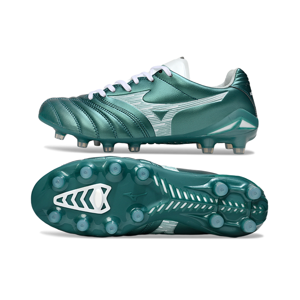 Chuteira Campo Mizuno Morelia Neo 4 Beta FG Verde e Branco 