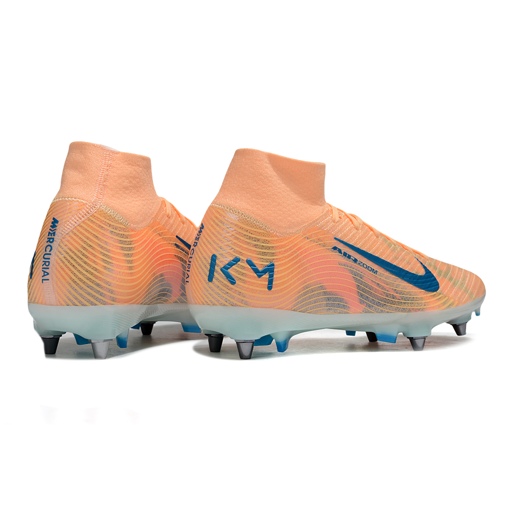 Chuteira Campo Nike Air Zoom Mercurial Superfly 10 Elite Trava Mista Rosa e Azul