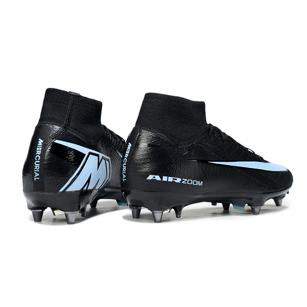 Chuteira Campo Nike Air Zoom Mercurial Superfly 10 Elite Trava Mista ''Shadow'' Preta e Azul