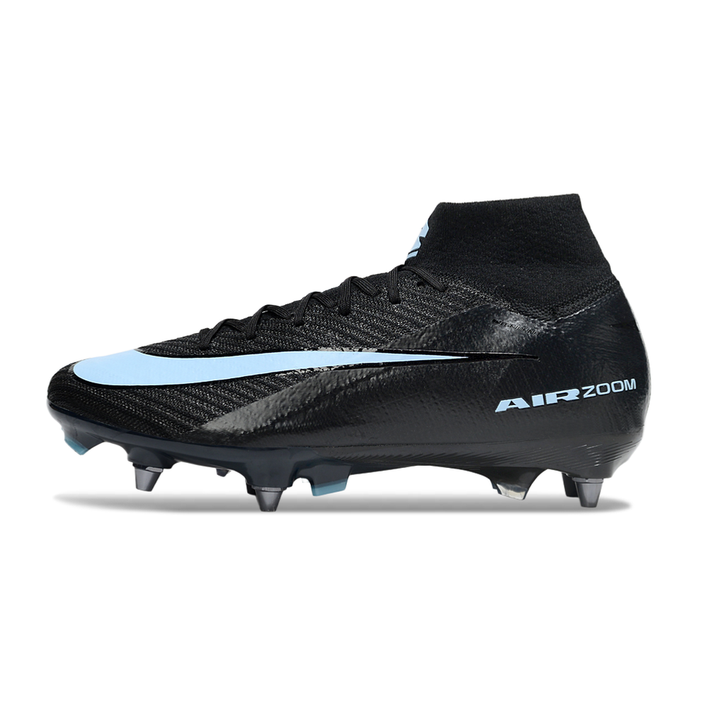 Chuteira Campo Nike Air Zoom Mercurial Superfly 10 Elite Trava Mista ''Shadow'' Preta e Azul