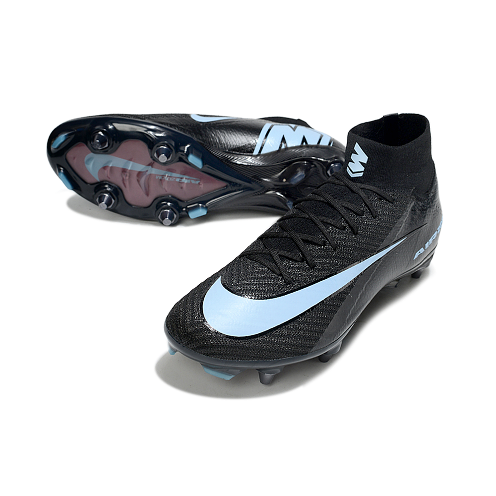 Chuteira Campo Nike Air Zoom Mercurial Superfly 10 Elite Trava Mista ''Shadow'' Preta e Azul