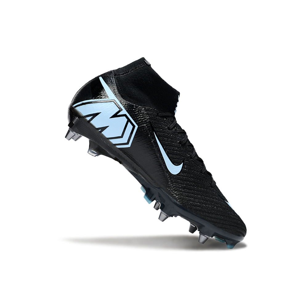 Chuteira Campo Nike Air Zoom Mercurial Superfly 10 Elite Trava Mista ''Shadow'' Preta e Azul