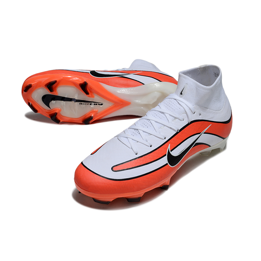 Chuteira Campo Nike Air Zoom Mercurial Superfly 10 Elite Branco e Laranja