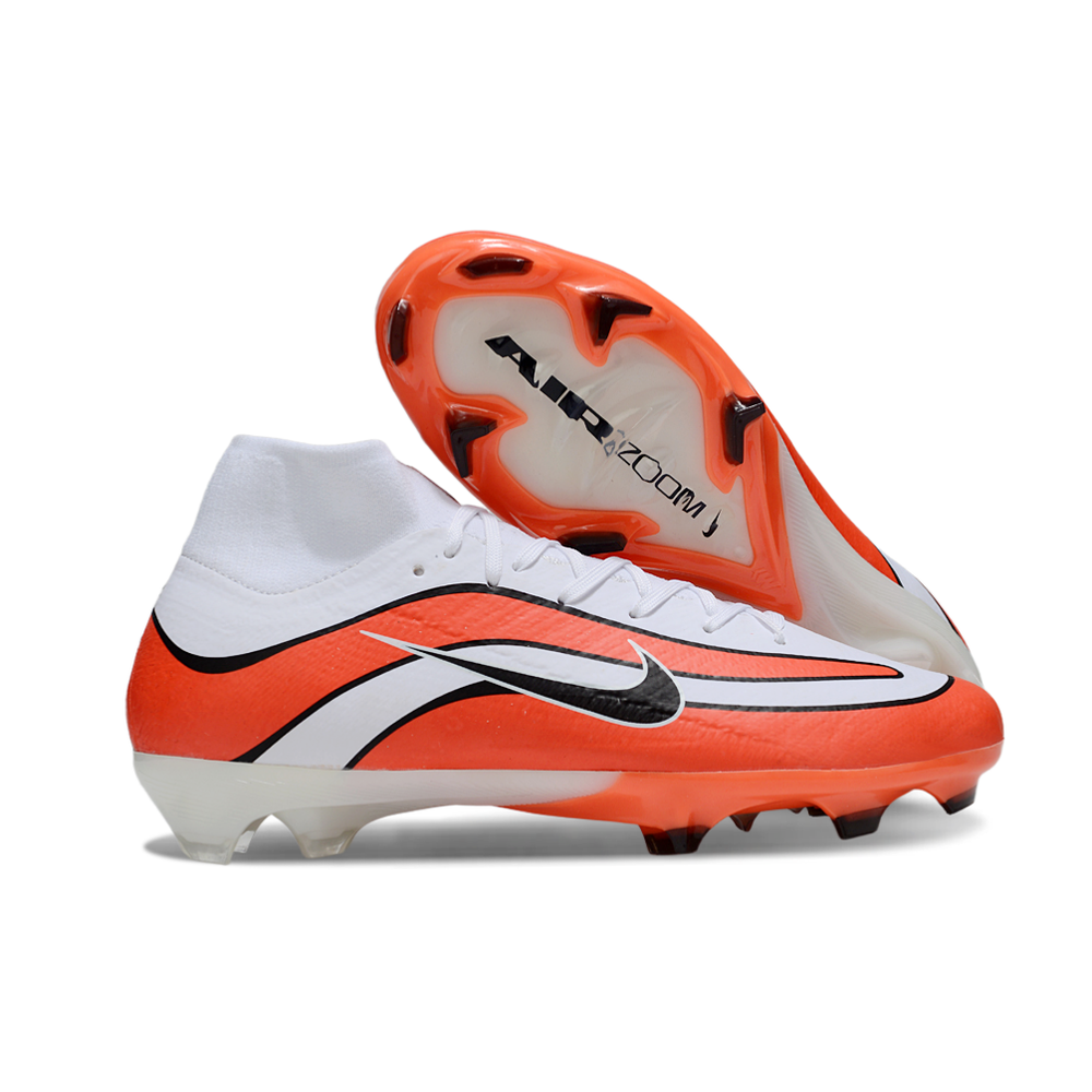 Chuteira Campo Nike Air Zoom Mercurial Superfly 10 Elite Branco e Laranja