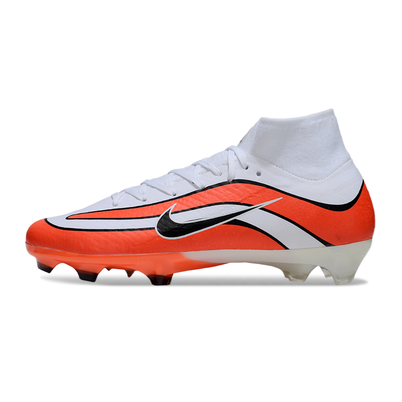 Chuteira Campo Nike Air Zoom Mercurial Superfly 10 Elite Branco e Laranja
