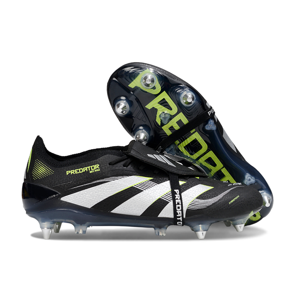 Chuteira Campo Adidas Predator Elite FT 30 Ponta de Aluminio Preto e Verde