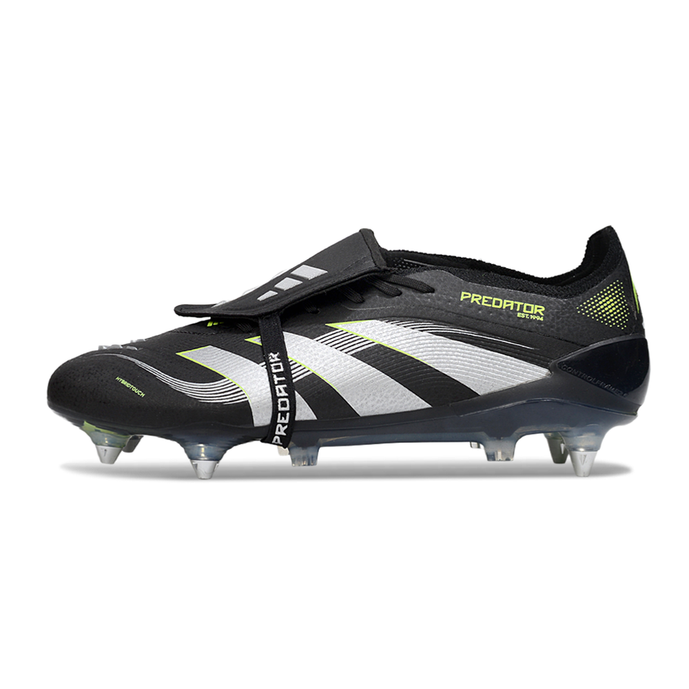 Chuteira Campo Adidas Predator Elite FT 30 Ponta de Aluminio Preto e Verde