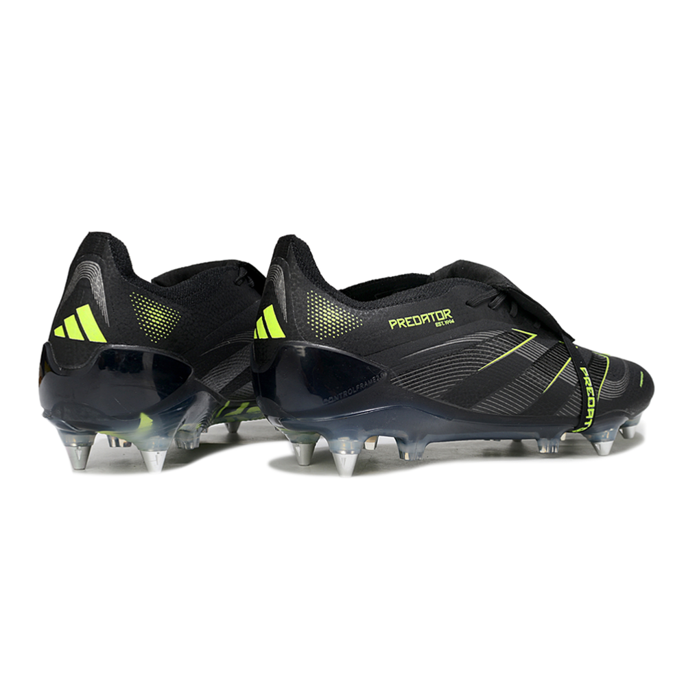 Chuteira Campo Adidas Predator Elite FT 30 Ponta de Aluminio Preto e Verde