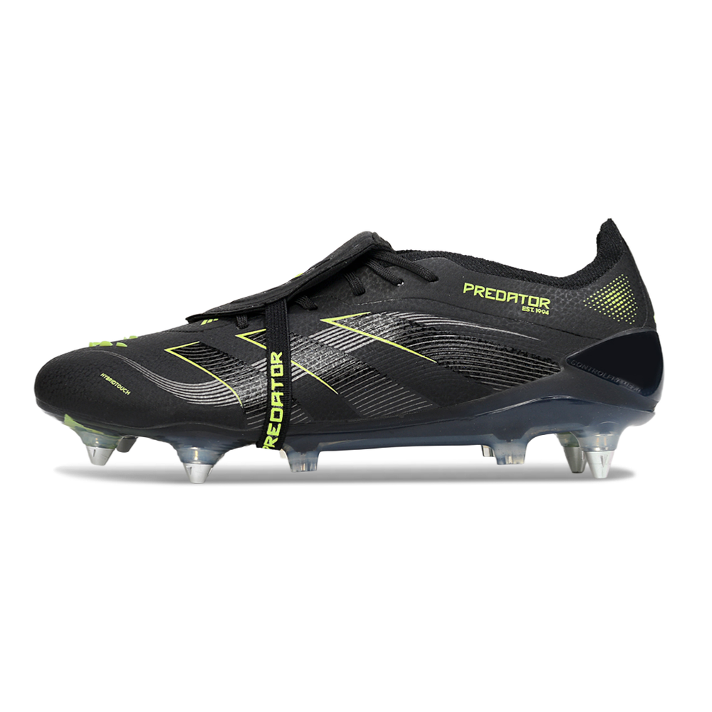 Chuteira Campo Adidas Predator Elite FT 30 Ponta de Aluminio Preto e Verde