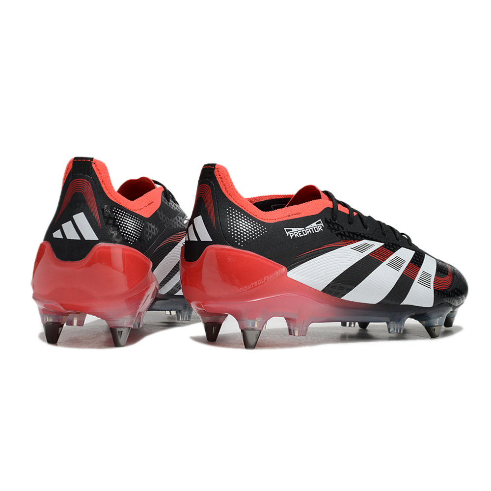 Chuteira Campo Adidas Predator Elite Ponta de Aluminio Preto e Vermelho