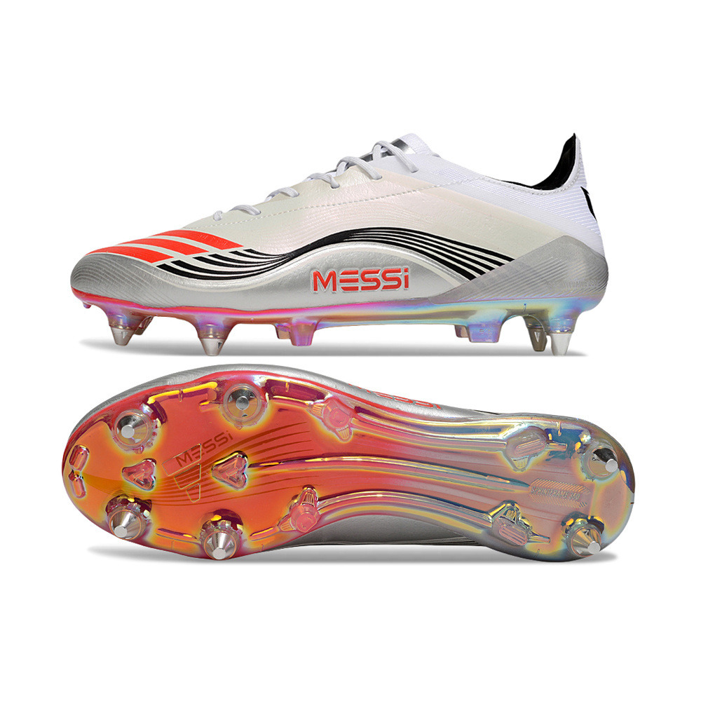 Chuteira Campo Adidas F50 Ponta de Aluminio Branco, Laranja e Preto
