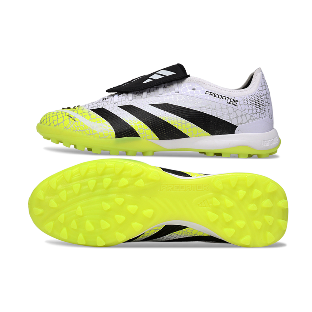 Chuteira Society Adidas Predator League Elite TF Branco, Verde e Preto