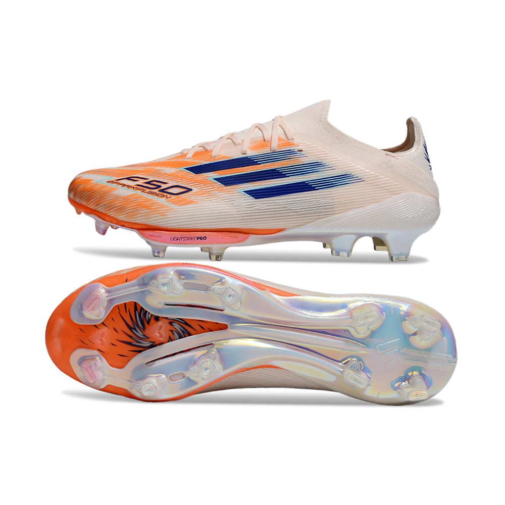 Chuteira Campo Adidas F50 FG Rosa e Azul