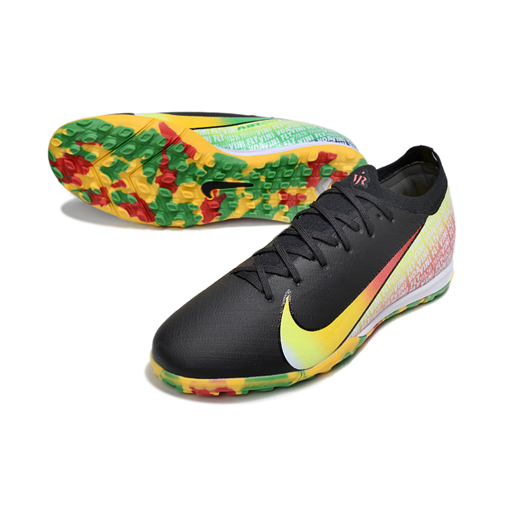 Chuteira Society Nike Air Zoom Mercurial Vapor 16 Elite TF Preto, Amarelo e Rosa