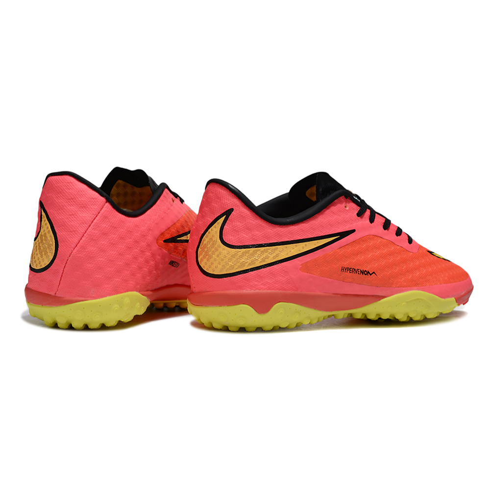 Chuteira Society Nike Hypervenom TF Rosa e Amarelo