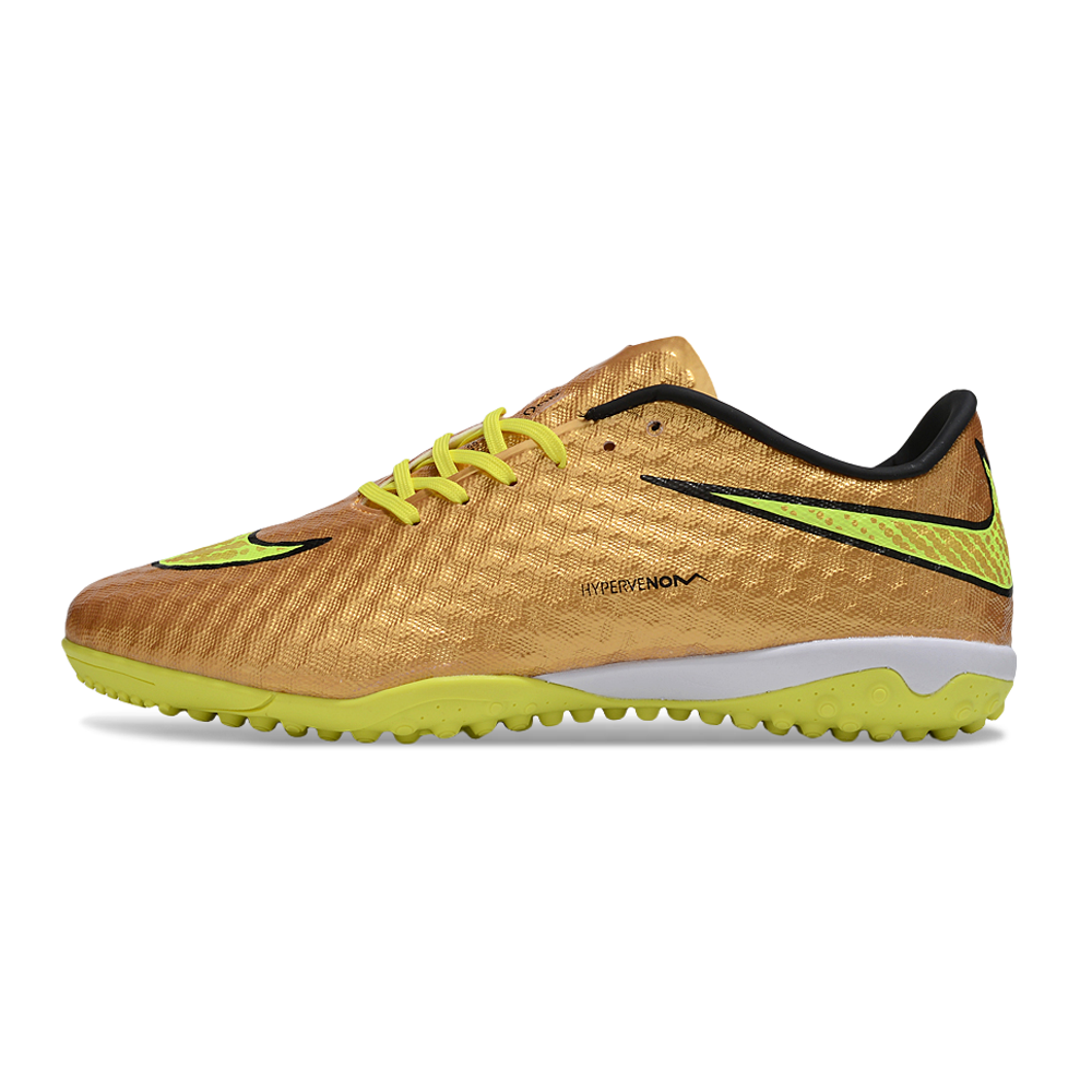 Chuteira Society Nike Hypervenom TF Dourado e Amarelo