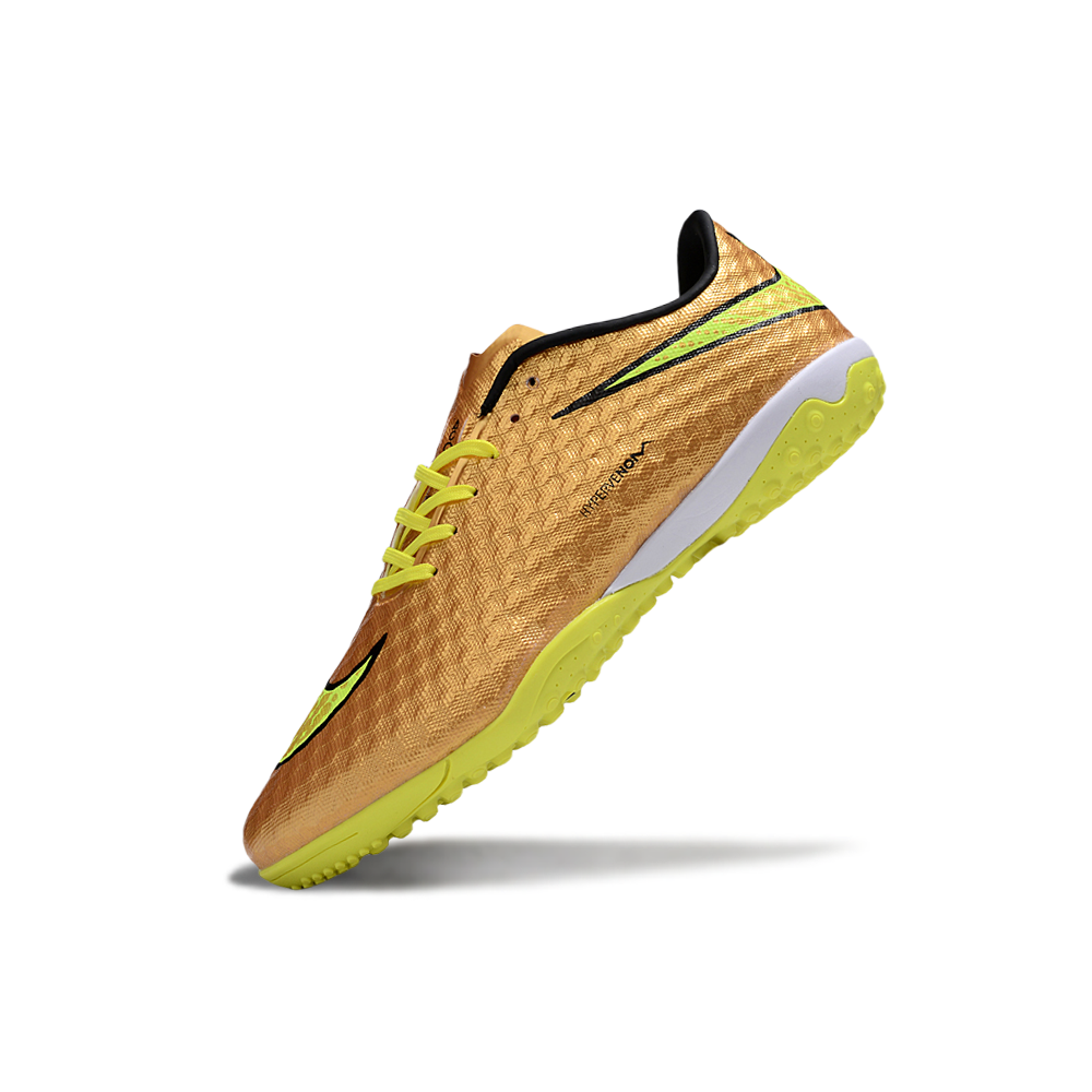 Chuteira Society Nike Hypervenom TF Dourado e Amarelo