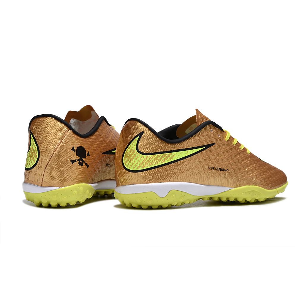 Chuteira Society Nike Hypervenom TF Dourado e Amarelo