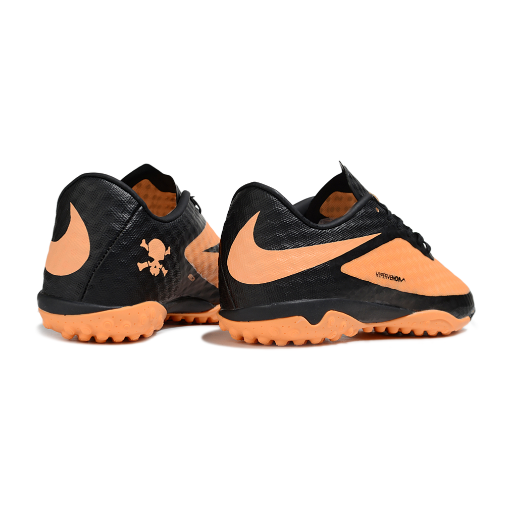 Chuteira Society Nike Hypervenom TF Laranja e Preto