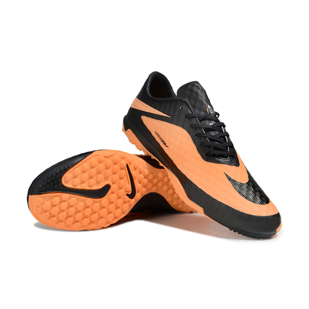 Chuteira Society Nike Hypervenom TF Laranja e Preto