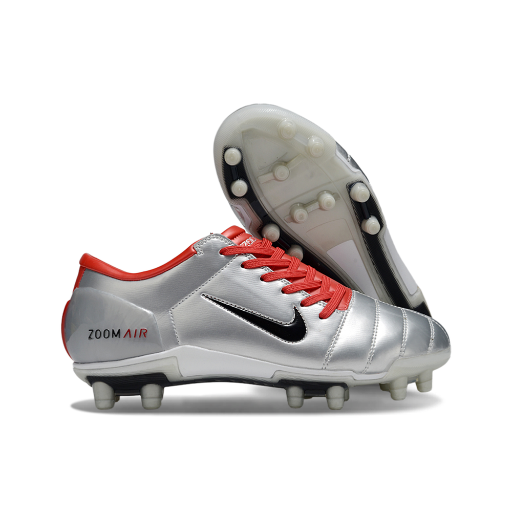 Chuteira Campo Nike Total 90 FG Prata e Vermelho