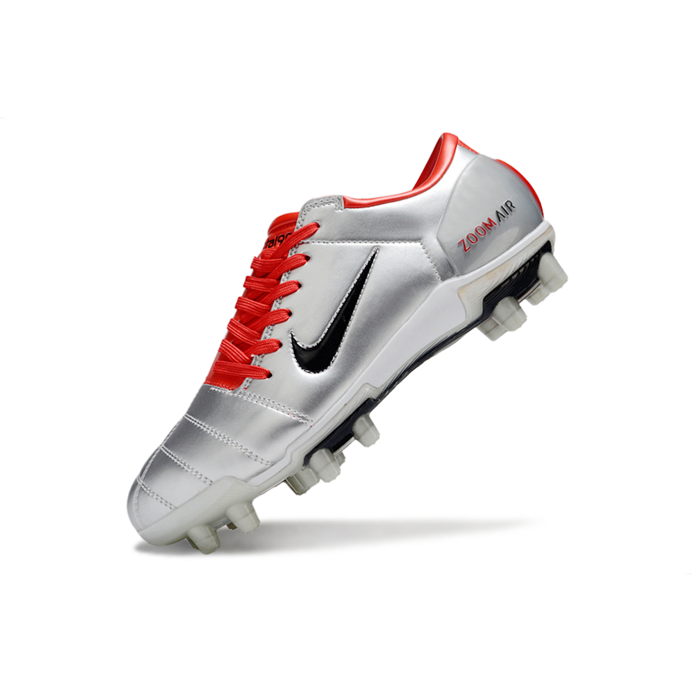 Chuteira Campo Nike Total 90 FG Prata e Vermelho