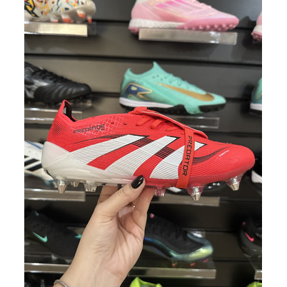 Chuteira Campo Adidas Predator Elite FT 30 Ponta de Aluminio Vermelha e Branca - Pronta Entrega