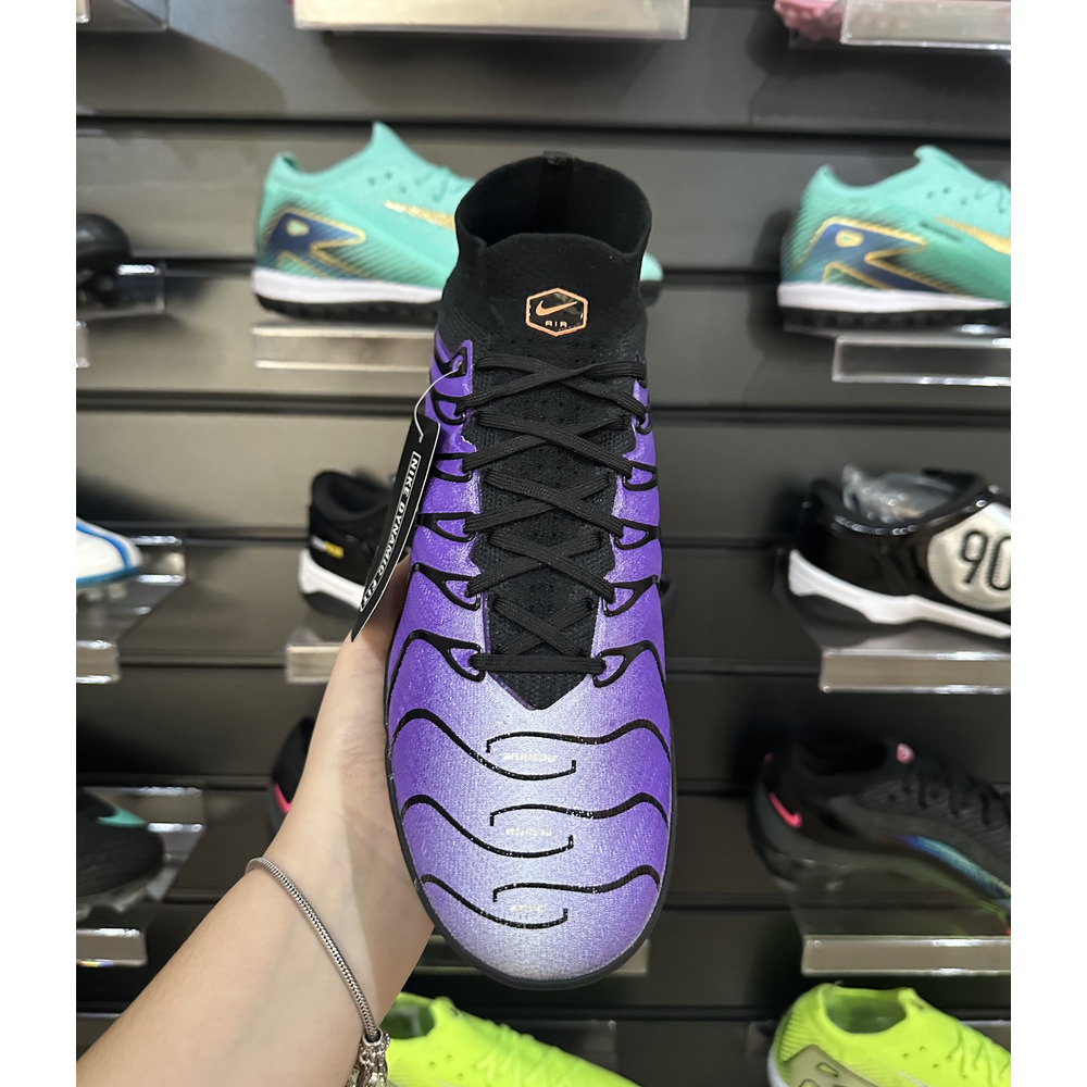 Chuteira Society Nike Air Zoom Mercurial Superfly 9 Elite TF Roxa - Pronta Entrega