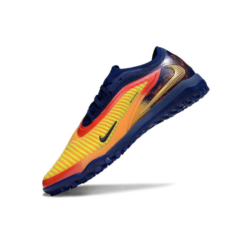 Chuteira Society Nike Phantom GX 6 Elite TF Azul, Amarelo e Vermelho