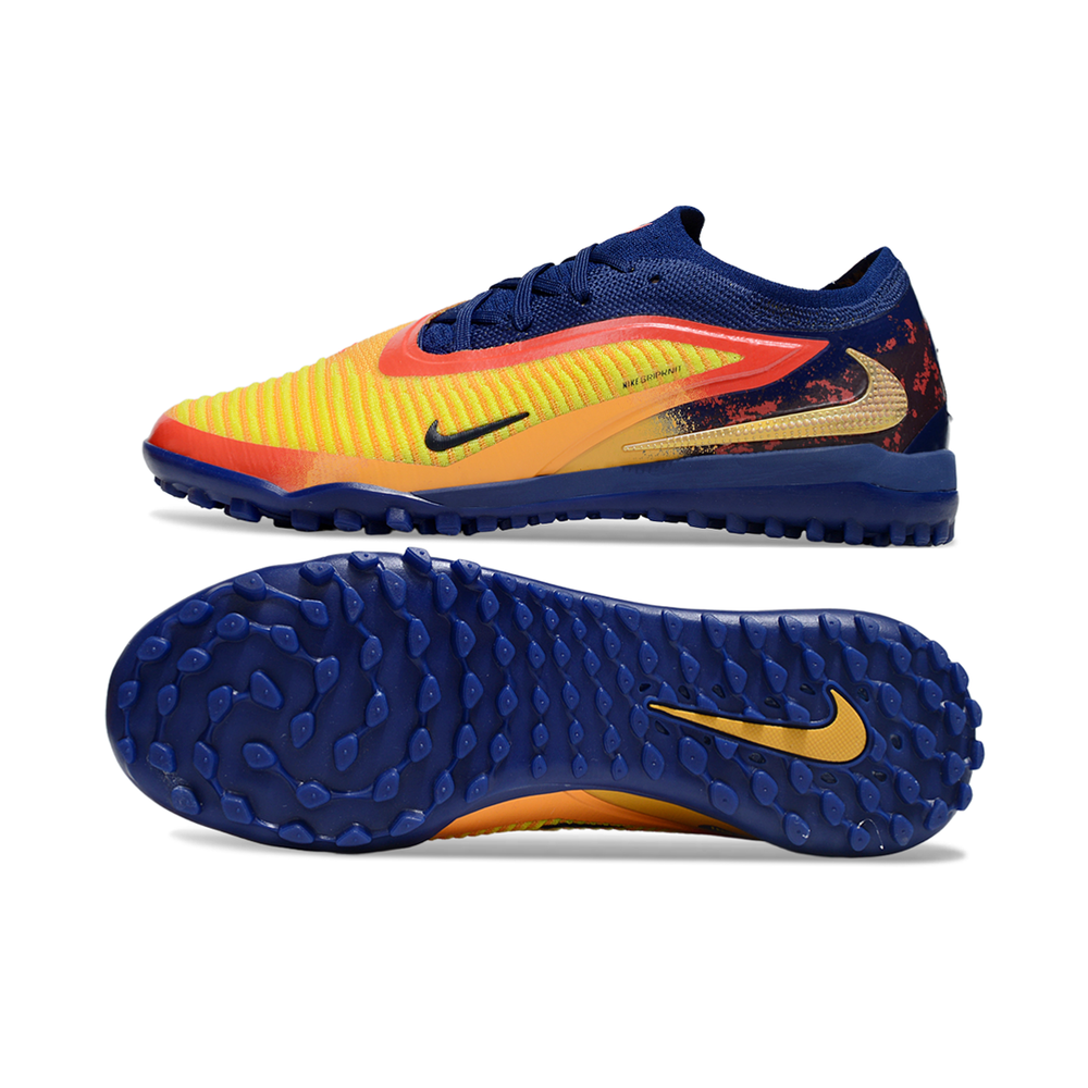 Chuteira Society Nike Phantom GX 6 Elite TF Azul, Amarelo e Vermelho