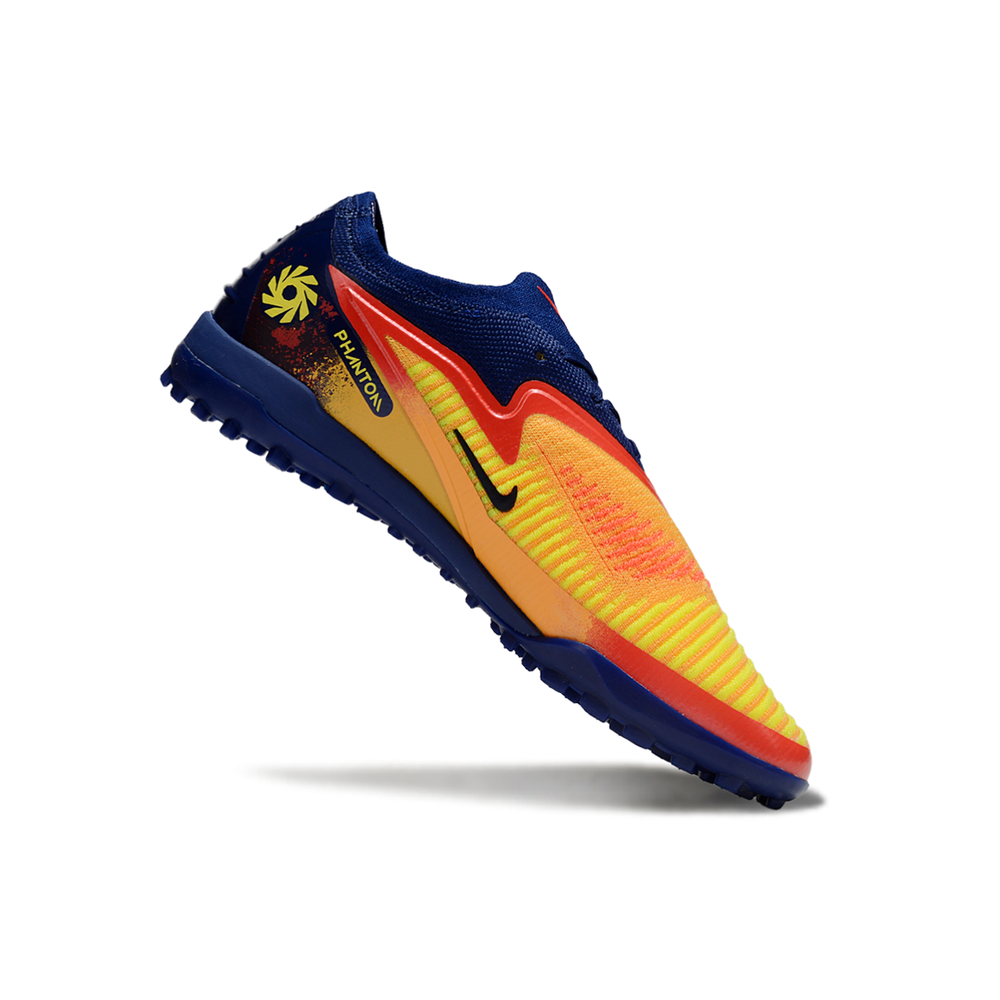 Chuteira Society Nike Phantom GX 6 Elite TF Azul, Amarelo e Vermelho