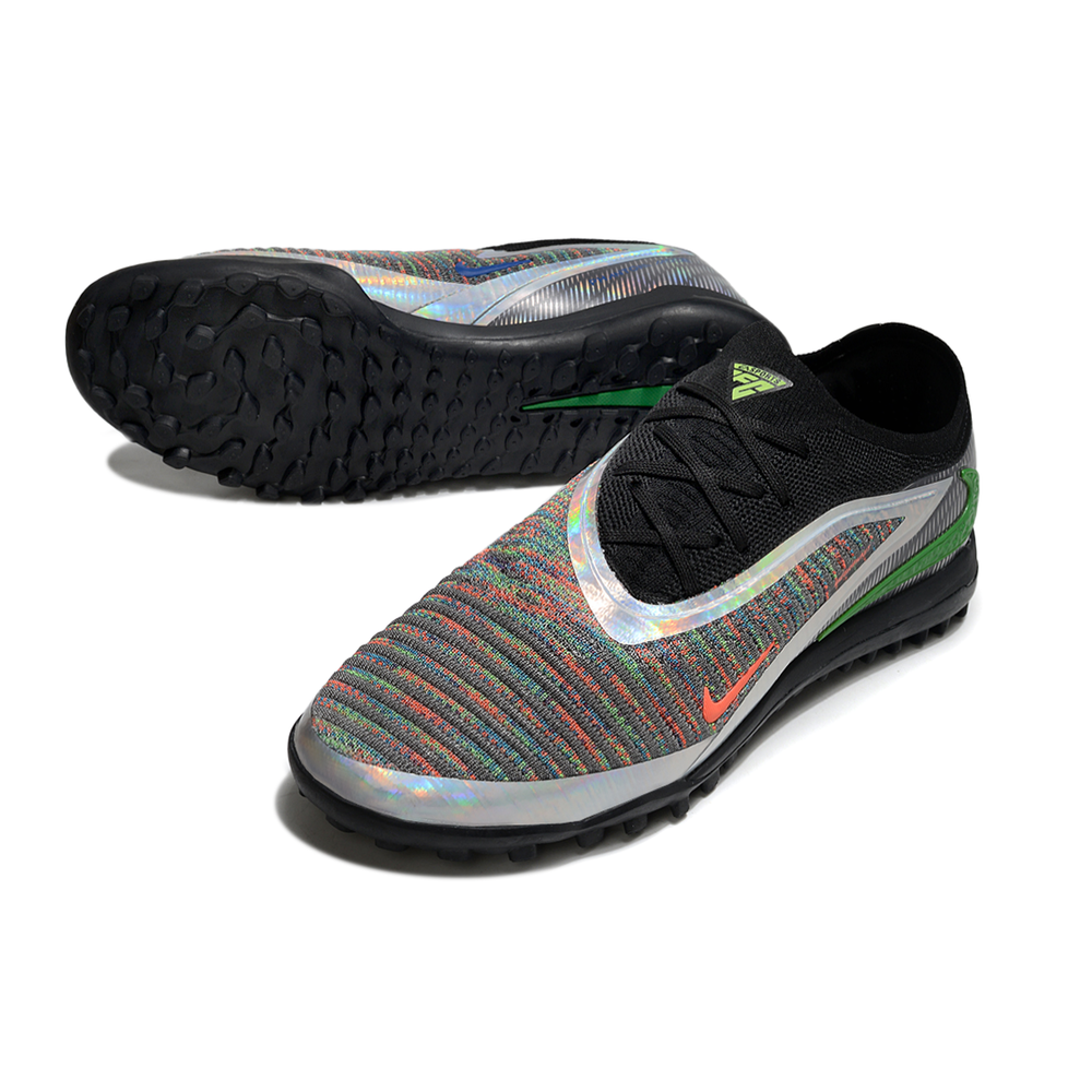 Chuteira Society Nike Phantom GX 6 Elite TF Preto, Verde e Laranja