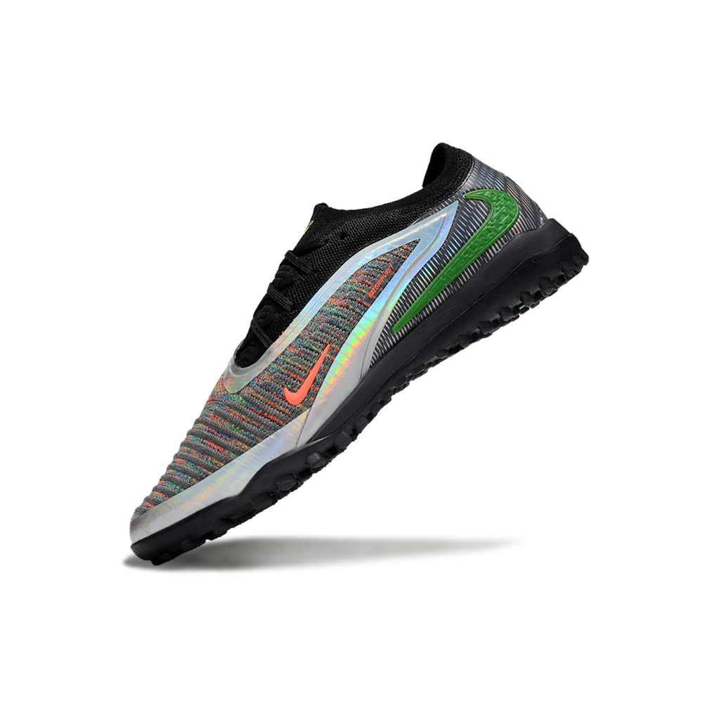 Chuteira Society Nike Phantom GX 6 Elite TF Preto, Verde e Laranja
