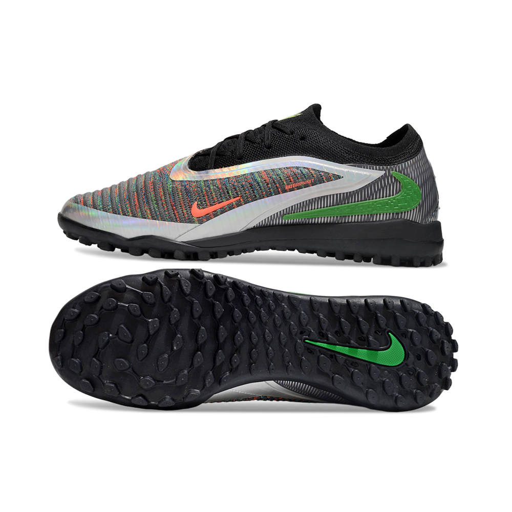 Chuteira Society Nike Phantom GX 6 Elite TF Preto, Verde e Laranja