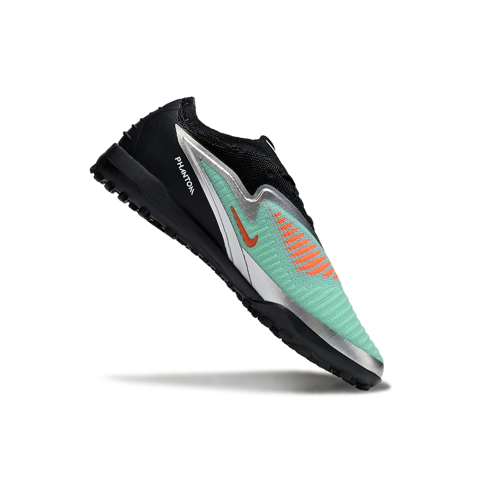 Chuteira Society Nike Phantom GX 6 Elite TF Preto, Verde e Dourado