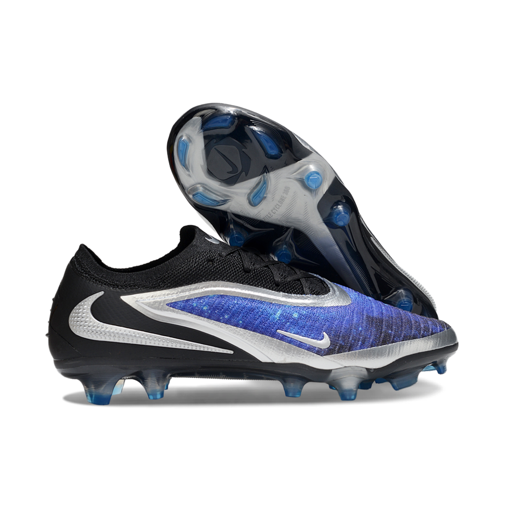 Chuteira Campo Nike Phantom GX 3 Elite FG Preto e Azul