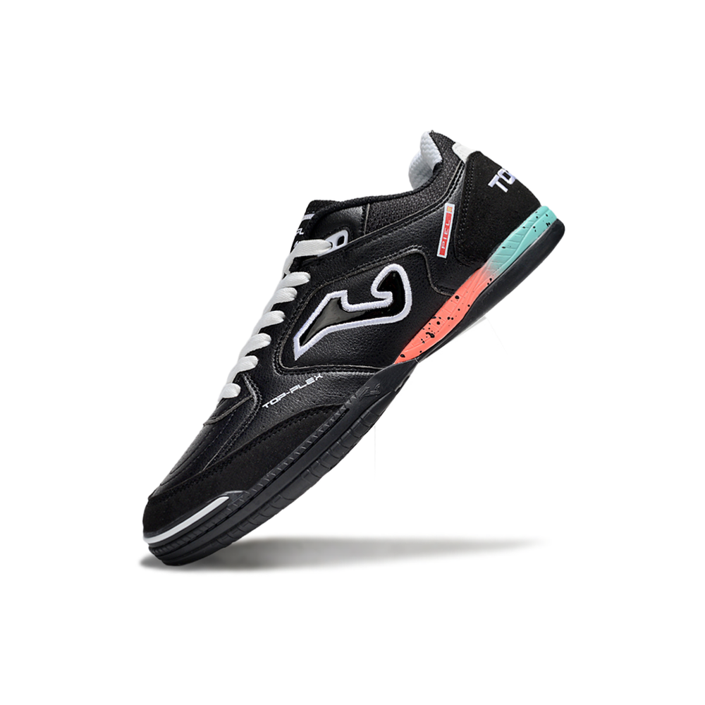 Chuteira Futsal Joma Top Flex Rebound IC Preta e Branca