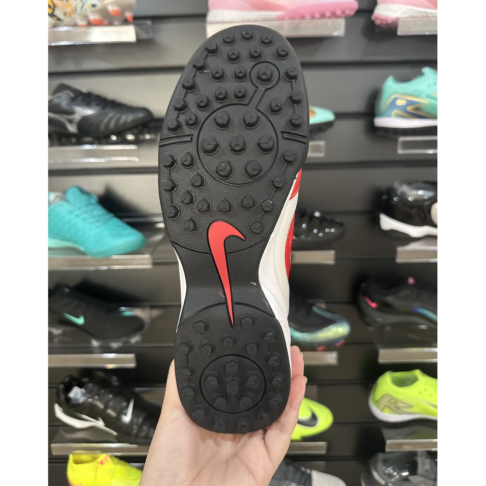 Chuteira Society Nike Total 90 TF Vermelha e Branco - Pronta Entrega