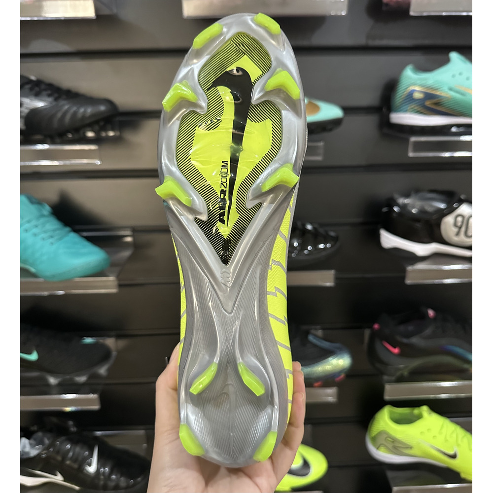 Chuteira Campo Nike Air Zoom Mercurial Superfly 10 Elite FG Prata e Verde - Pronta Entrega