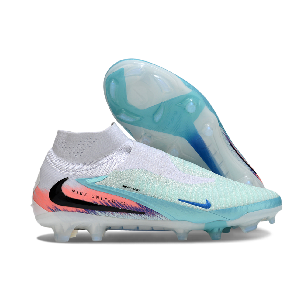 Chuteira Campo Nike Phantom GX 6 Elite FG Branco, Verde, Azul e Rosa